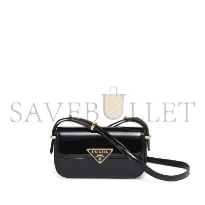 PRADA LOGO-PLAQUE LEATHER SHOULDER BAG 1BD339 (20.5*10.5*4cm) 